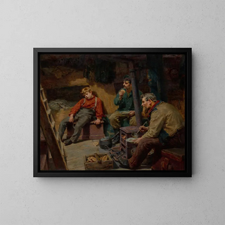 Sein erster Ausflug - Ralph Hedley — gerahmtes Bild an der Wand
