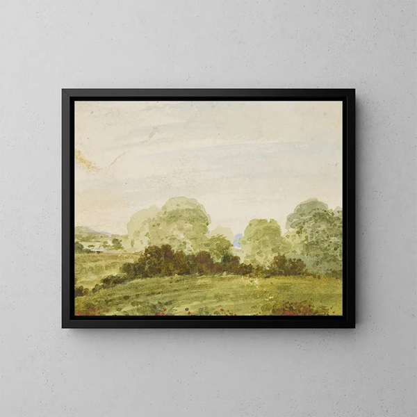 Landschaft mit Hügeln und Bäumen - Ramsay Richard Reinagle — gerahmtes Bild an der Wand
