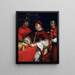Porträt des Papstes Leo X. mit den Kardinälen Giulio de Médicis und Luigi de Rossi - Raffael — gerahmtes Bild an der Wand