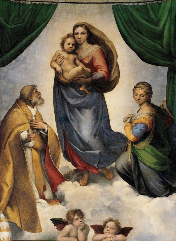 La Madone Sixtine - Raphaël — gerahmtes Bild an der Wand