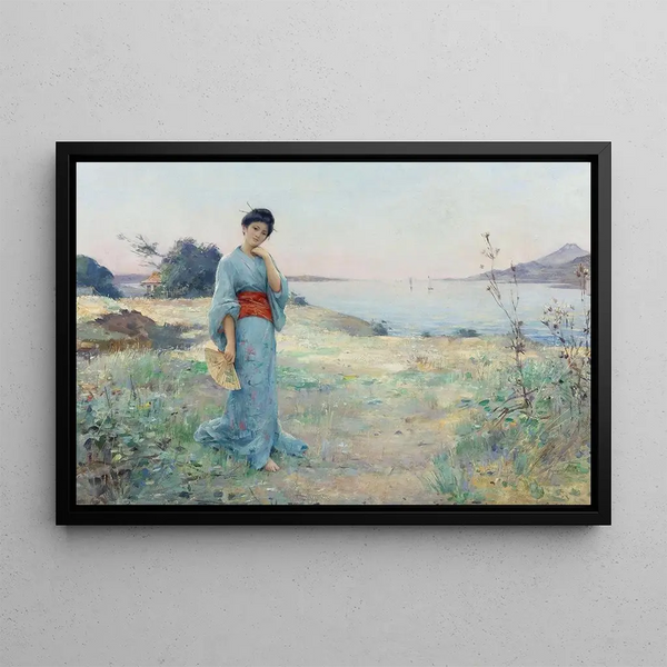 Le kimono bleu - Raphaël Collin — gerahmtes Bild an der Wand