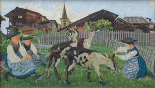 Raphy Dallves - Girls From The Valais At The Goat Park.webp