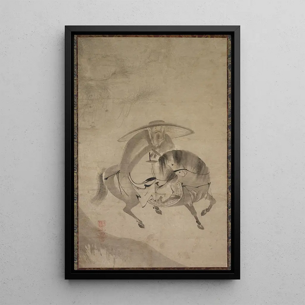 Su Dongpo auf einem Esel - Reietsu — gerahmtes Bild an der Wand