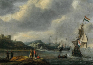 Reinier Nooms - Ships entering a harbour.webp