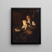 Mann liest im Kerzenlicht - Rembrandt Peale — gerahmtes Bild an der Wand