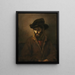 Ein Mann mit Bart und Hut - Rembrandt van Rijn — gerahmtes Bild an der Wand