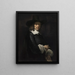 Portrait eines Gentlemans mit Zylinder und Handschuhen - Rembrandt van Rijn — gerahmtes Bild an der Wand