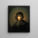 Portrait des Künstlers als junger Mann - Rembrandt van Rijn — gerahmtes Bild an der Wand