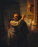 Samson bedroht seinen Schwiegervater - Rembrandt van Rijn — Ansicht des Kunstwerks