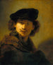 Selbstporträt mit Samtberet - Rembrandt van Rijn — Ansicht des Kunstwerks