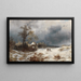 Rückkehr nach Hause in einer Winterlandschaft - Remigius Adrianus van Haanen — gerahmtes Bild an der Wand