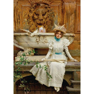Reproduction À la fontaine Les deux colombes - Vittorio Matteo Corcos