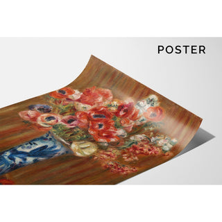 Reproduction Anémones au Vase de Delft - Pierre-Auguste Renoir