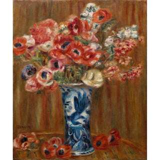 Reproduction Anémones au Vase de Delft - Pierre-Auguste Renoir
