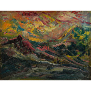 Reproduction Coucher de soleil dans les montagnes - Arnold Peter Weisz-Kubincan