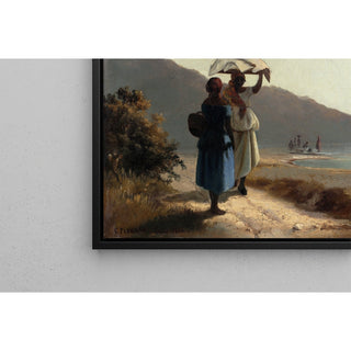 Reproduction Deux femmes causant au bord de la mer, Saint Thomas - Camille Pissarro