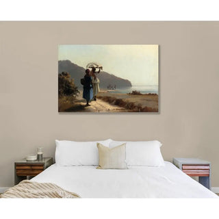 Reproduction Deux femmes causant au bord de la mer, Saint Thomas - Camille Pissarro