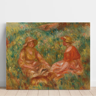 Reproduction Deux filles dans un un pré deux femmes dans l'herbe - Pierre-Auguste Renoir