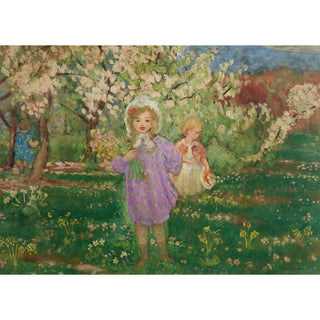 Reproduction Enfants dans un verger fleuri - Henri Lebasque