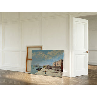 Reproduction Figures près du Môle avec la Libreria, la Punta della Dogana et Santa Maria della Salute au loin - Antonietta Brandeis