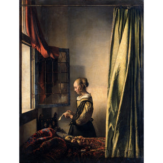 Reproduction Fille lisant une lettre près d'une fenêtre ouverte - Johannes Vermeer