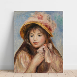 Reproduction Jeune fille au chapeau rose - Pierre-Auguste Renoir