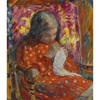Reproduction Jeune fille cousant - Henri Lebasque