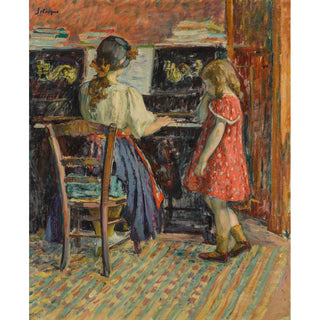 Reproduction La leçon de piano Marthe et Nono - Henri Lebasque