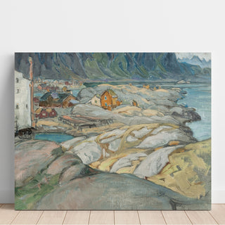 Reproduction Le village au pied de la montagne. Étude des Lofoten - Anna Boberg