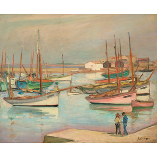 Reproduction Maisons sur le port à l'île d'Yeu - Henri Lebasque