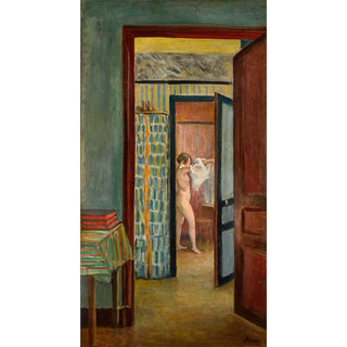Reproduction Nu Mettant sa Chemise dans un Intérieur - Henri Lebasque