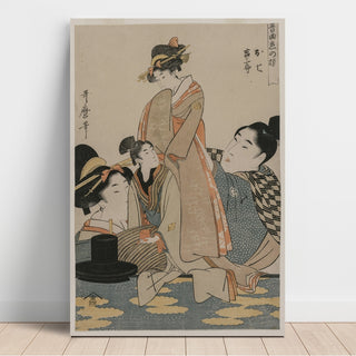 Reproduction Oshichi et Kichisaburo de la série Musique sur le thème de la constance dans l'amour - Kitagawa Utamaro