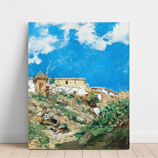 Reproduction Paysage avec personnage à Sagunto, Valence - Joaquín Sorolla