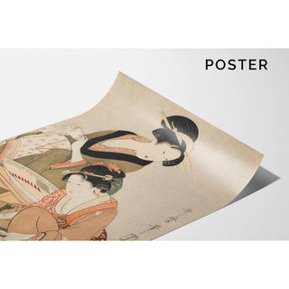 Reproduction Préparation de poisson cru - Kitagawa Utamaro