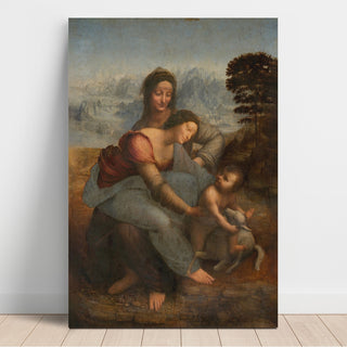 Reproduction Sainte Anne, la Vierge et l'Enfant Jésus jouant avec un agneau - Leonard de Vinci