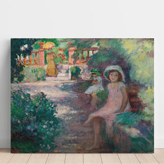 Reproduction Sous les mimosas les filles de l'artiste - Arnold Peter