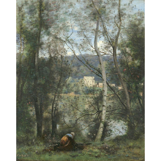 Reproduction Une Femme Ramassant du Bois à Ville-d'Avray - Jean-Baptiste Camille Corot