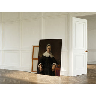 Reproduction Une femme tenant une rose - Rembrandt van Rijn