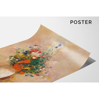 Reproduction Vase de fleurs fond rose - Odilon Redon