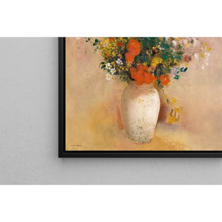 Reproduction Vase de fleurs fond rose - Odilon Redon