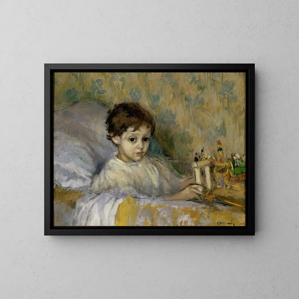 Kinderkrankengemälde - Ricard Canals i Llambí — gerahmtes Bild an der Wand