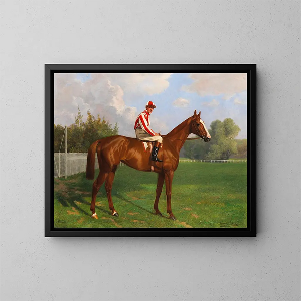Titina mit dem Jockey Bernard Carlslake - Richard Benno Adam — gerahmtes Bild an der Wand