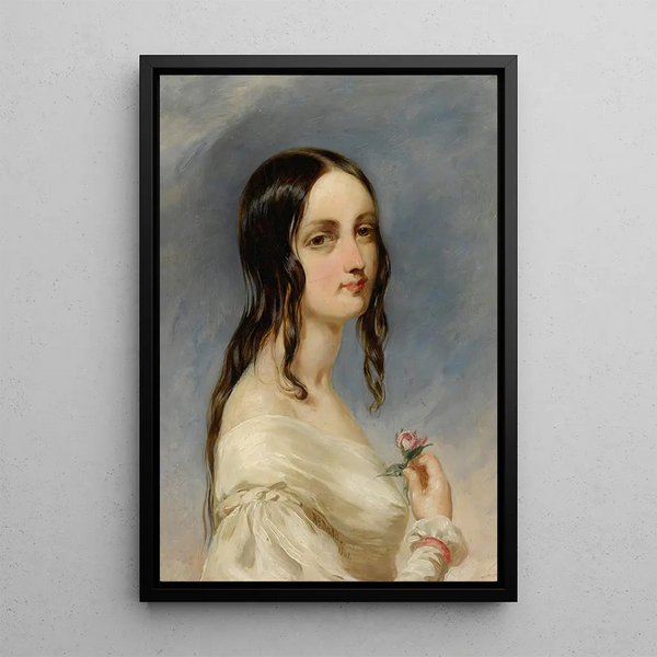 Portrait einer jungen Frau - Richard Dadd — gerahmtes Bild an der Wand