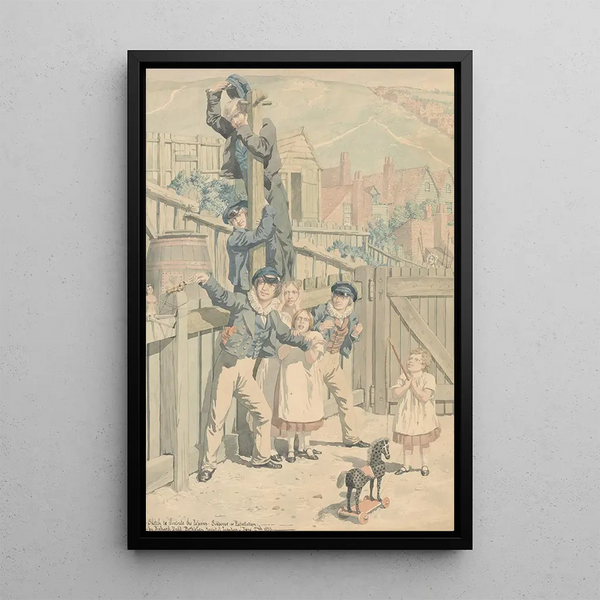 Skizze für die Leidenschaften Spannung oder Erwartung - Richard Dadd — gerahmtes Bild an der Wand