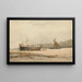 Eine Boje und ein Flussboot, die in einem Fluss vor Anker liegen - Richard Henry Nibbs — gerahmtes Bild an der Wand