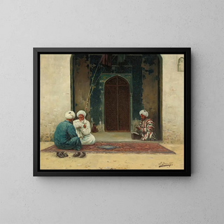 Vor der Moschee - Richard Karlovich Zommer — gerahmtes Bild an der Wand