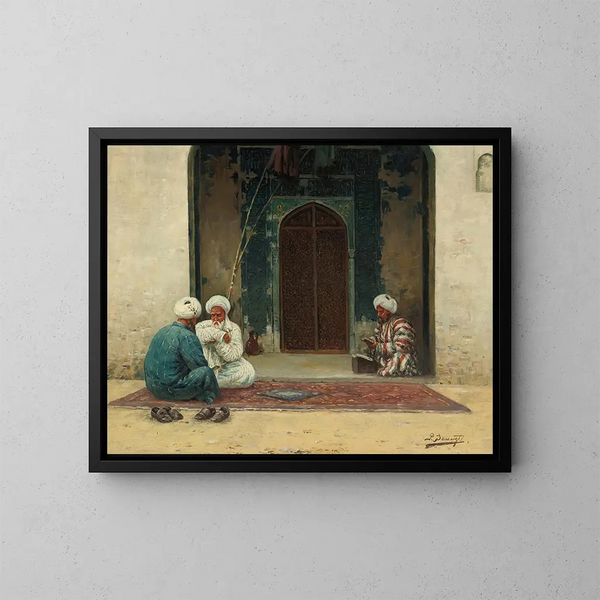 Vor der Moschee - Richard Karlovich Zommer — gerahmtes Bild an der Wand