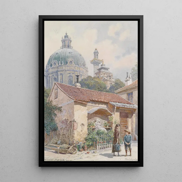 Andachtsbild hinter der Kirche Saint-Charles - Richard Moser — gerahmtes Bild an der Wand