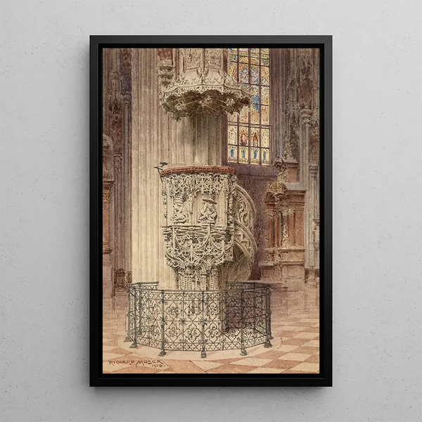 Kathedrale Saint-Étienne Chaire de Pilgram - Richard Moser — gerahmtes Bild an der Wand