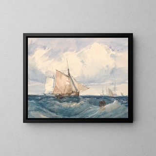 Richard Parkes Bonington - A Cutter and other shipping in a Breeze.webp